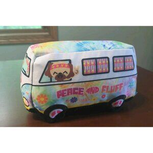 Bark Box Peace & Fluff Woofswaggin Hippie Bus Dog Toy M/L 20+lb Crinkle Squeaky